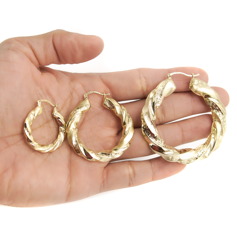10K Womens Gold Hoop Earrings | Customizable Size