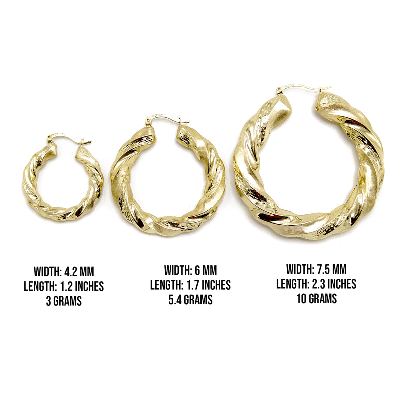 10K Womens Gold Hoop Earrings | Customizable Size