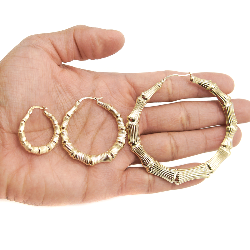 10K Womens Gold Hoop Earrings | Customizable Size