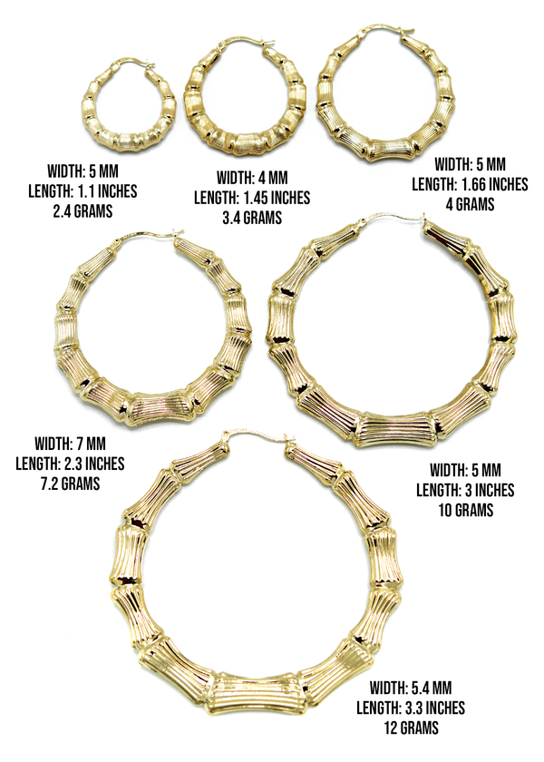 10K Womens Gold Hoop Earrings | Customizable Size