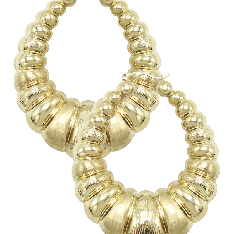10K Womens Gold Hoop Earrings | Customizable Size