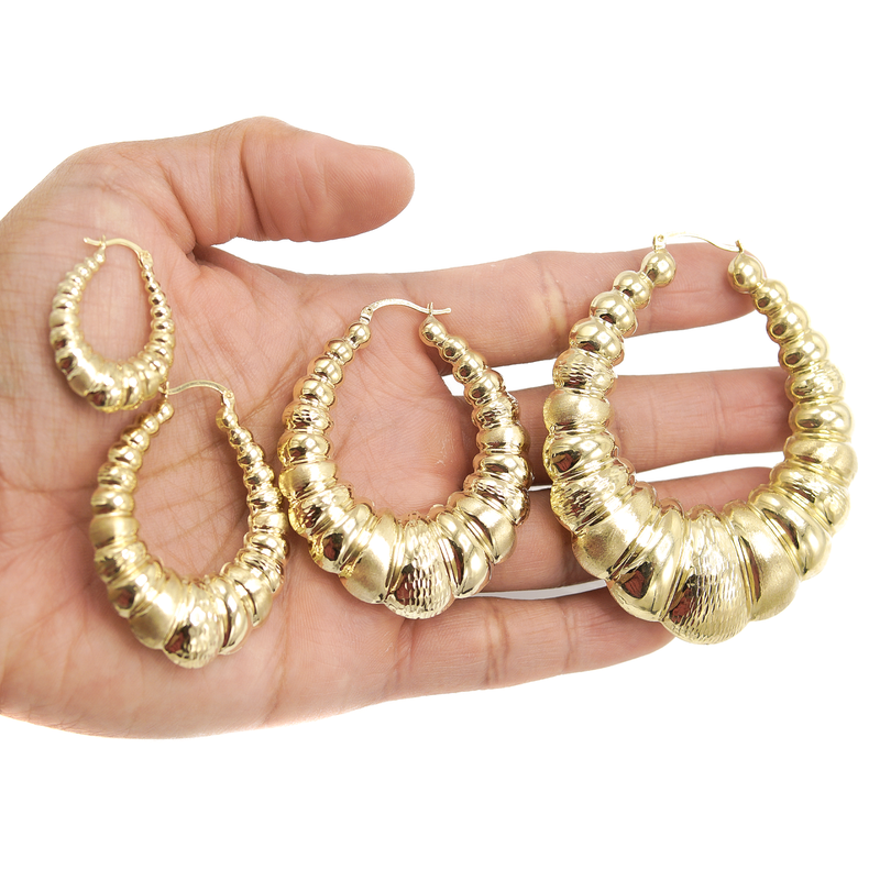 10K Womens Gold Hoop Earrings | Customizable Size