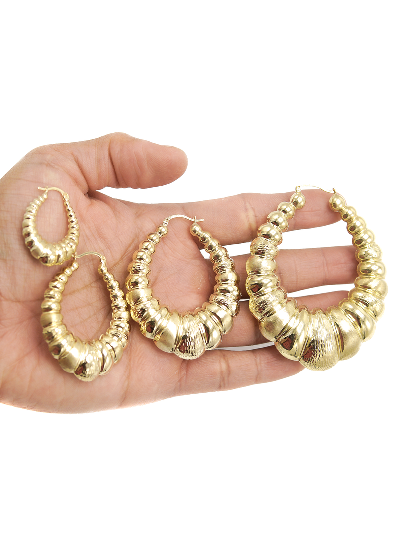 10K Womens Gold Hoop Earrings | Customizable Size