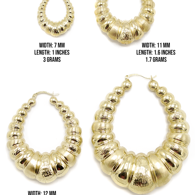 10K Womens Gold Hoop Earrings | Customizable Size