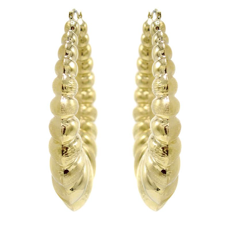 10K Womens Gold Hoop Earrings | Customizable Size