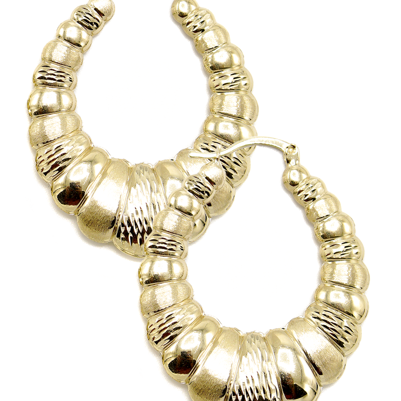 10K Womens Gold Hoop Earrings | Customizable Size