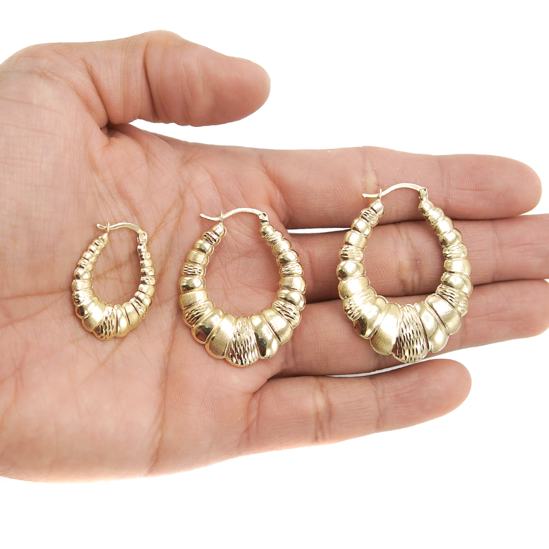 10K Womens Gold Hoop Earrings | Customizable Size