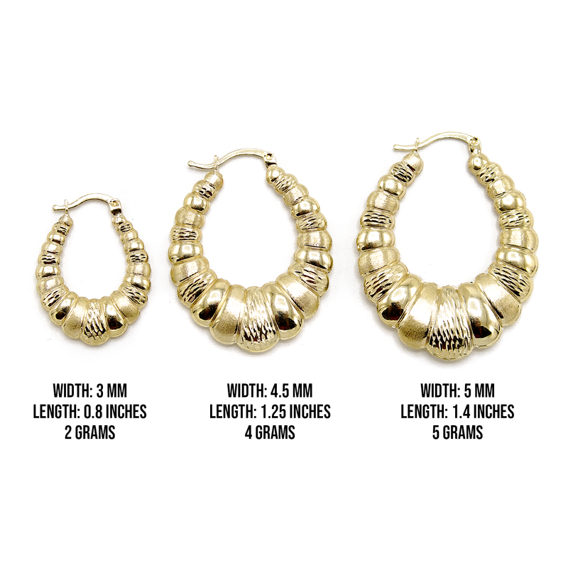 10K Womens Gold Hoop Earrings | Customizable Size