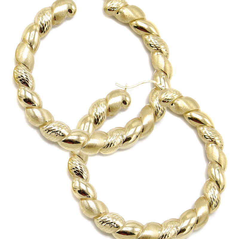 10K Womens Gold Hoop Earrings | Customizable Size
