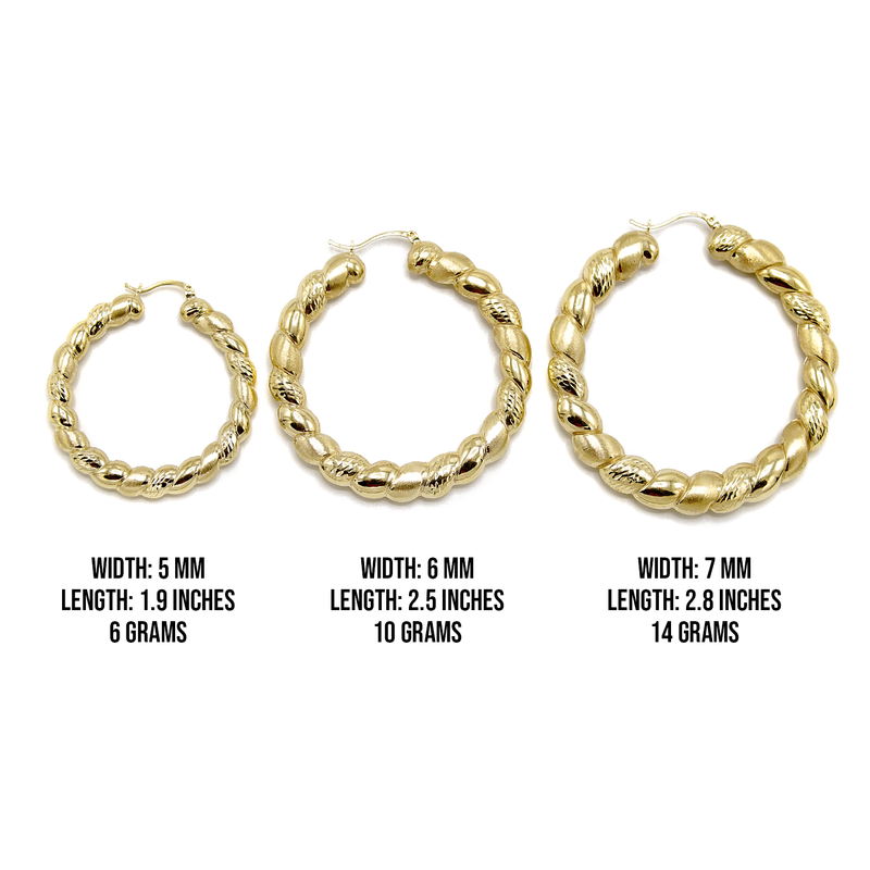 10K Womens Gold Hoop Earrings | Customizable Size