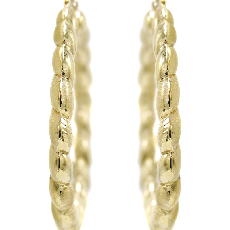 10K Womens Gold Hoop Earrings | Customizable Size