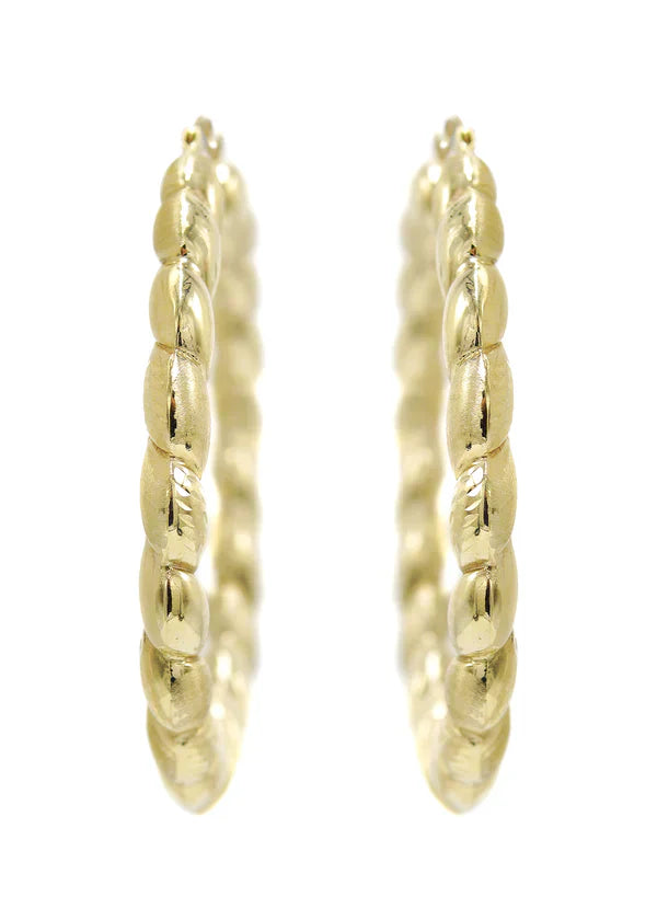 10K Womens Gold Hoop Earrings | Customizable Size