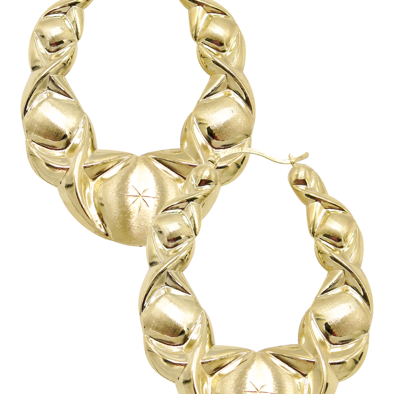 10K Womens Gold Hoop Earrings | Customizable Size