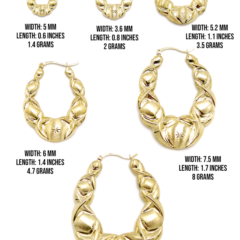 10K Womens Gold Hoop Earrings | Customizable Size