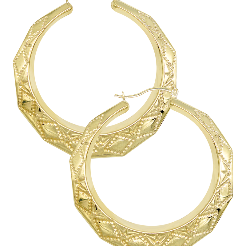 10K Womens Gold Hoop Earrings | Customizable Size