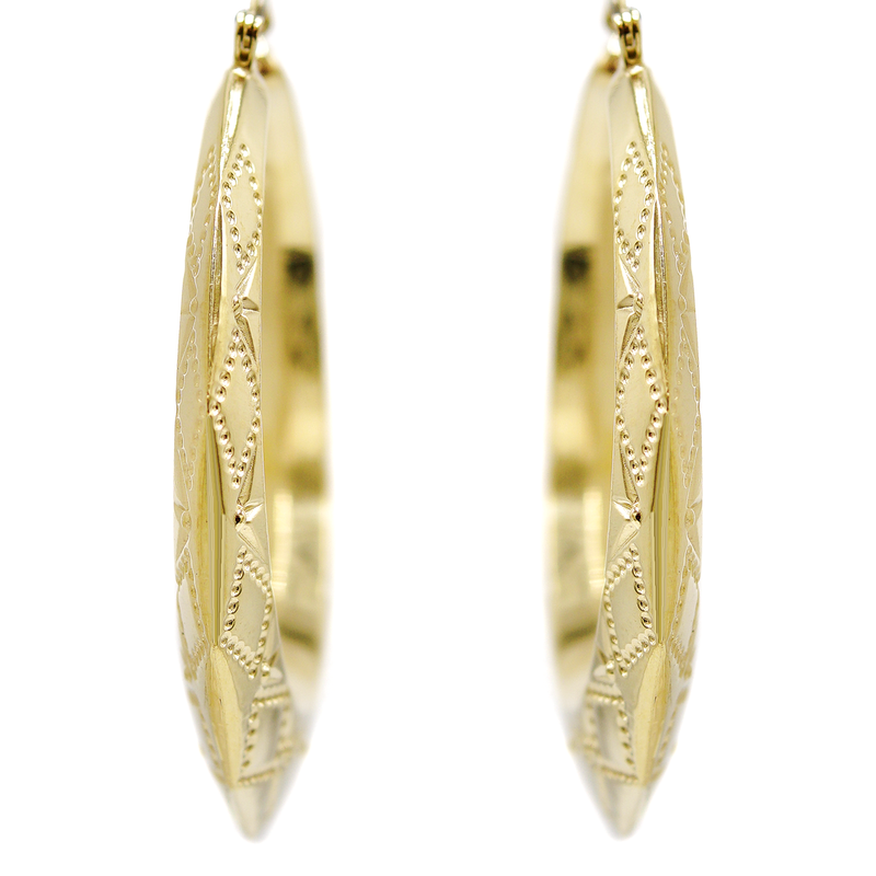 10K Womens Gold Hoop Earrings | Customizable Size