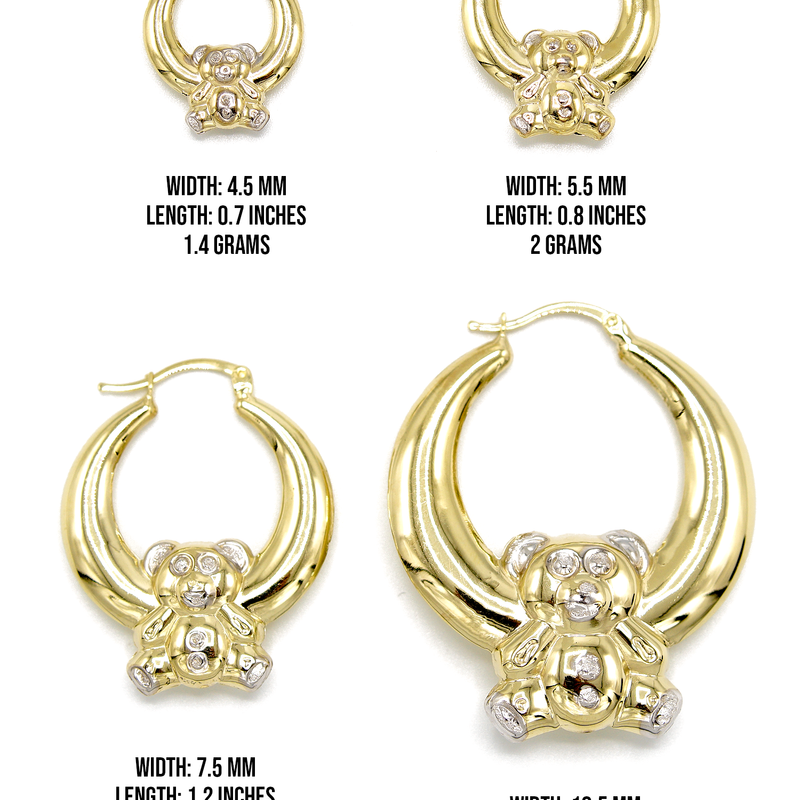 10K Womens Gold Hoop Earrings | Customizable Size