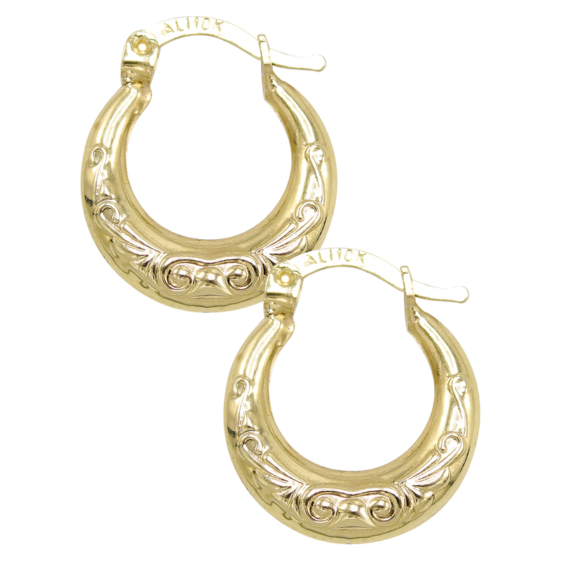 10K Womens Gold Hoop Earrings