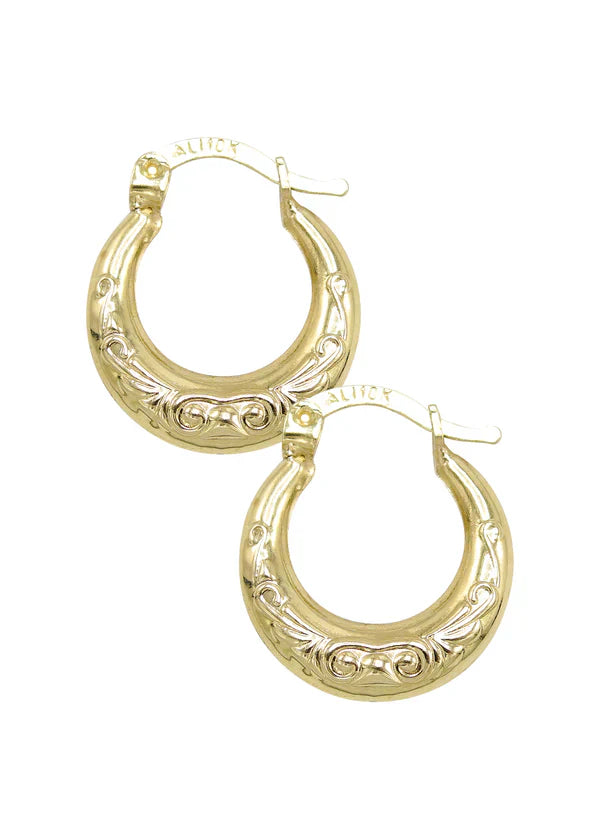 10K Womens Gold Hoop Earrings | 3MM