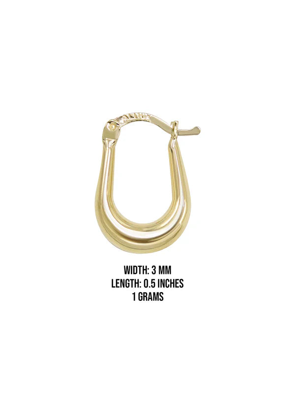 10K Womens Gold Hoop Earrings | 3MM