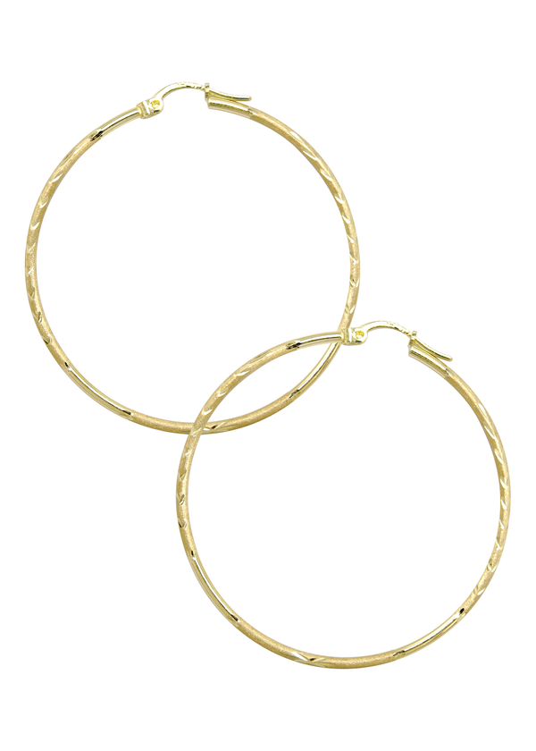 10K Womens Gold Hoop Earrings | Customizable Size
