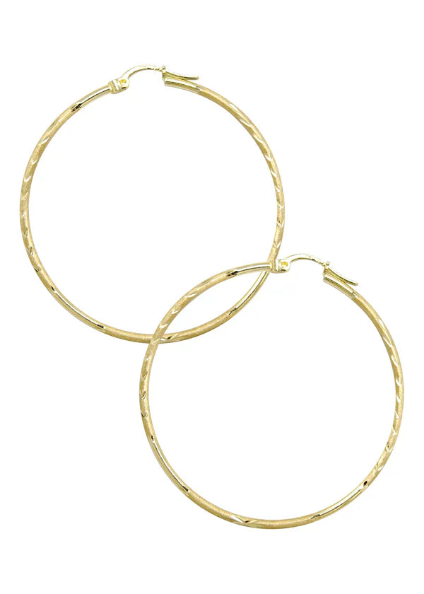 10K Womens Gold Hoop Earrings | Customizable Size | 1.5MM