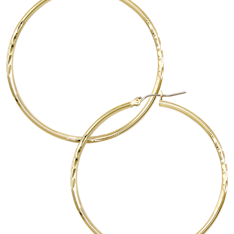 10K Womens Gold Hoop Earrings | Customizable Size