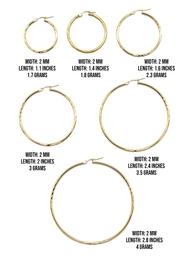 10K Womens Gold Hoop Earrings | Customizable Size