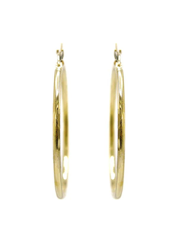 10K Womens Gold Hoop Earrings | Customizable Size | 2MM