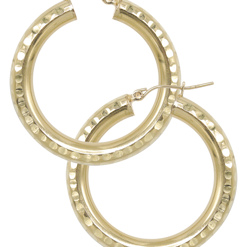 10K Womens Gold Hoop Earrings | Customizable Size