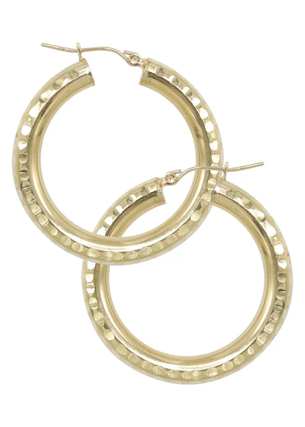 10K Womens Gold Hoop Earrings | Customizable Size 2.5MM