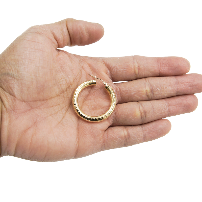 10K Womens Gold Hoop Earrings | Customizable Size
