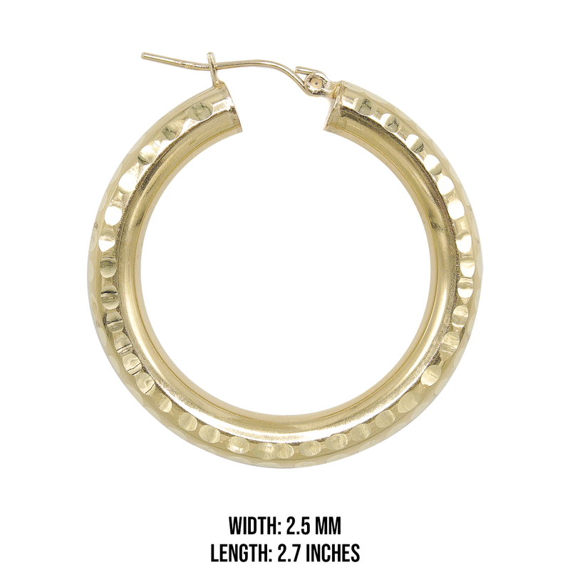 10K Womens Gold Hoop Earrings | Customizable Size