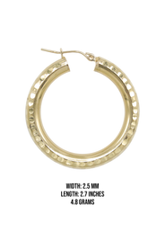 10K Womens Gold Hoop Earrings | Customizable Size