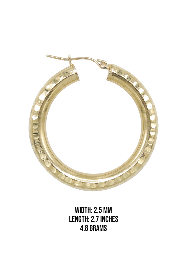 10K Womens Gold Hoop Earrings | Customizable Size