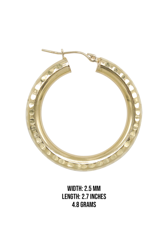 10K Womens Gold Hoop Earrings | Customizable Size