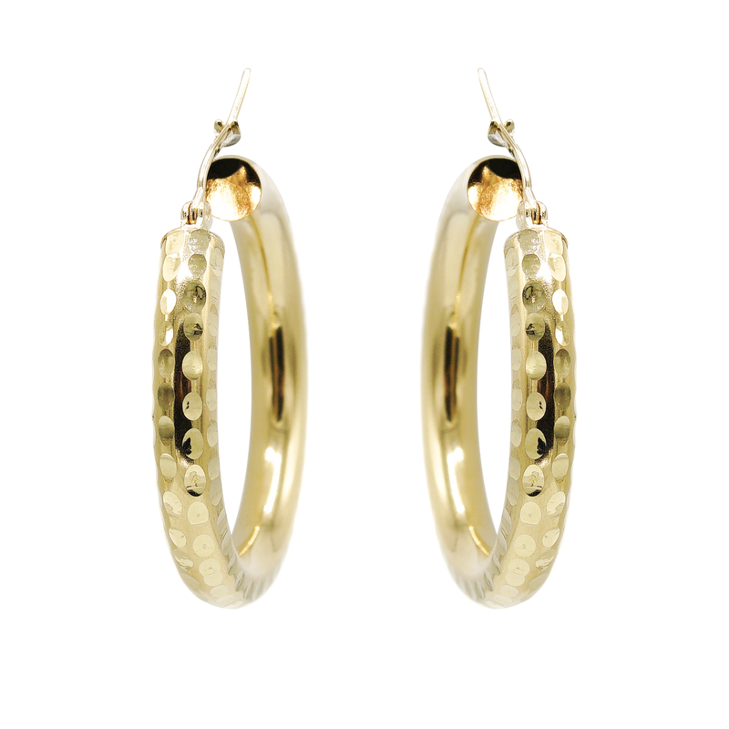 10K Womens Gold Hoop Earrings | Customizable Size