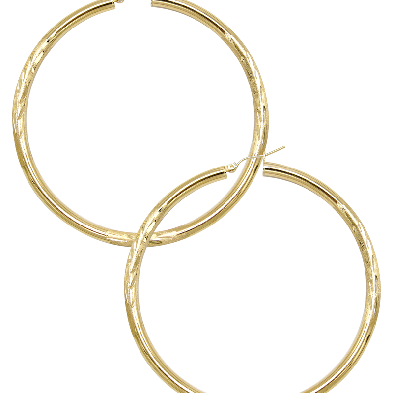 10K Womens Gold Hoop Earrings | Customizable Size