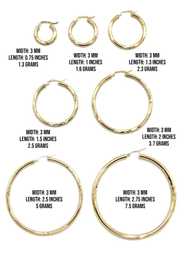 10K Womens Gold Hoop Earrings | Customizable Size