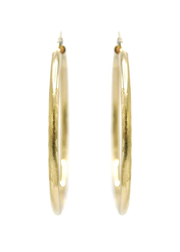 10K Womens Gold Hoop Earrings | Customizable Size | 3MM