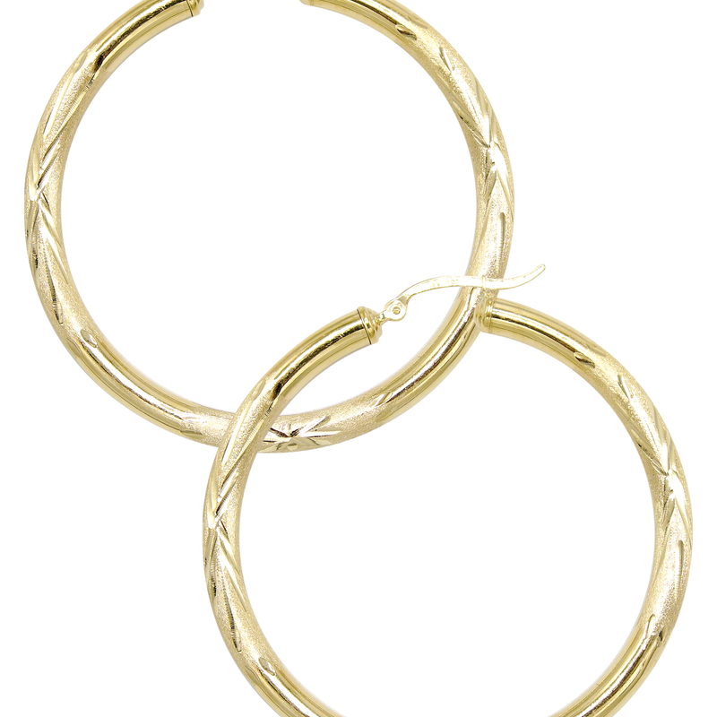10K Womens Gold Hoop Earrings | Customizable Size