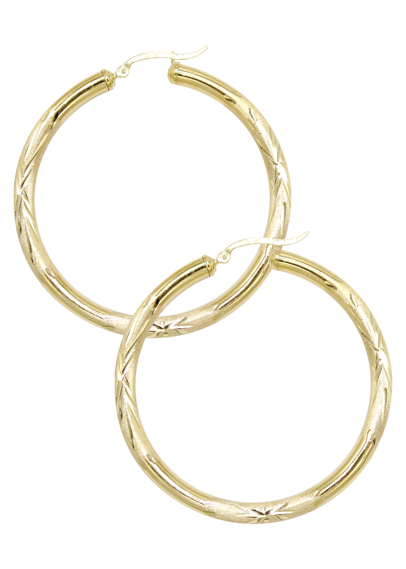 10K Womens Gold Hoop Earrings | Customizable Size