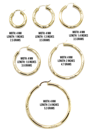10K Womens Gold Hoop Earrings | Customizable Size