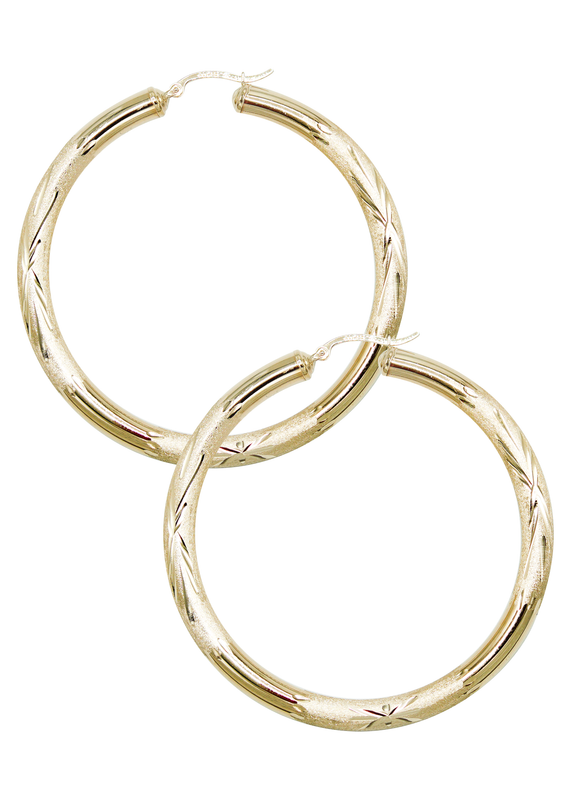 10K Womens Gold Hoop Earrings | Customizable Size