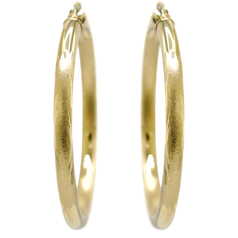 10K Womens Gold Hoop Earrings | Customizable Size
