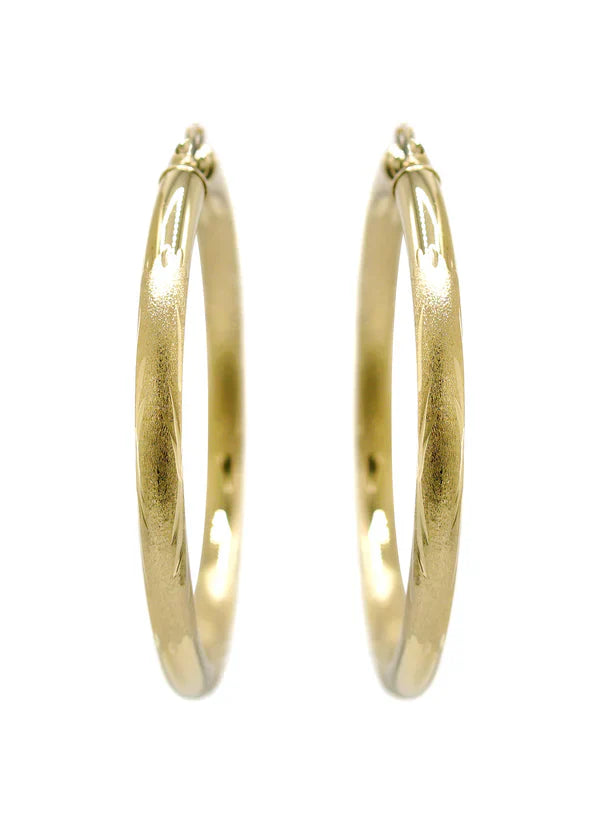 10K Womens Gold Hoop Earrings | Customizable Size | 5MM