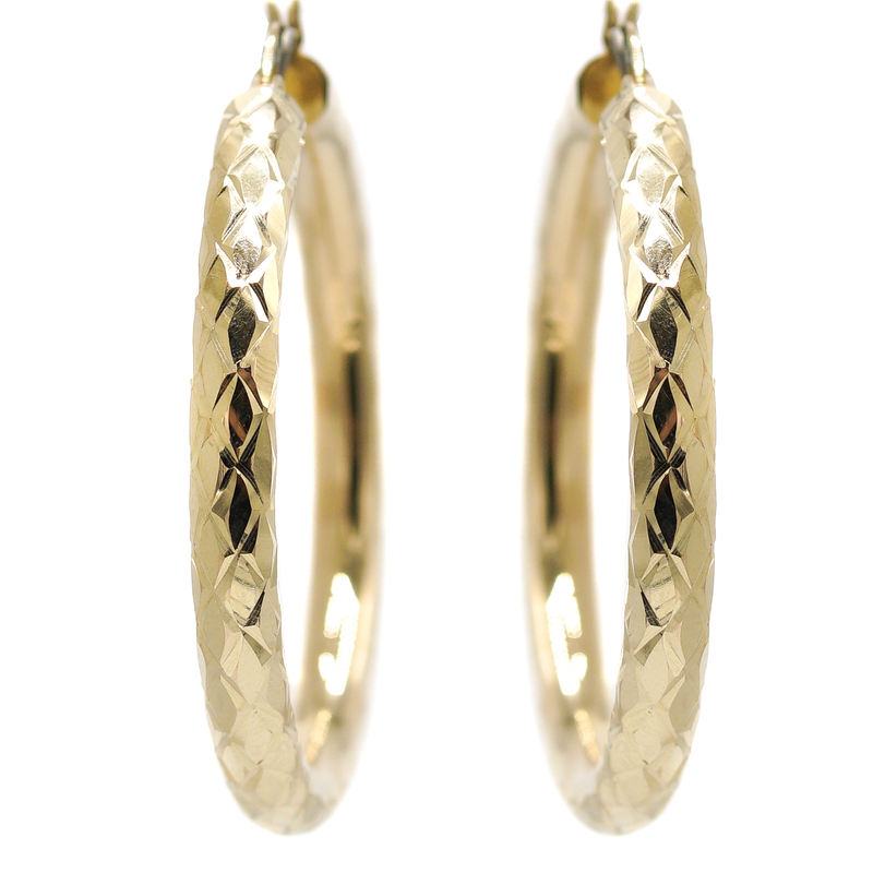 10K Womens Gold Hoop Earrings | Customizable Size