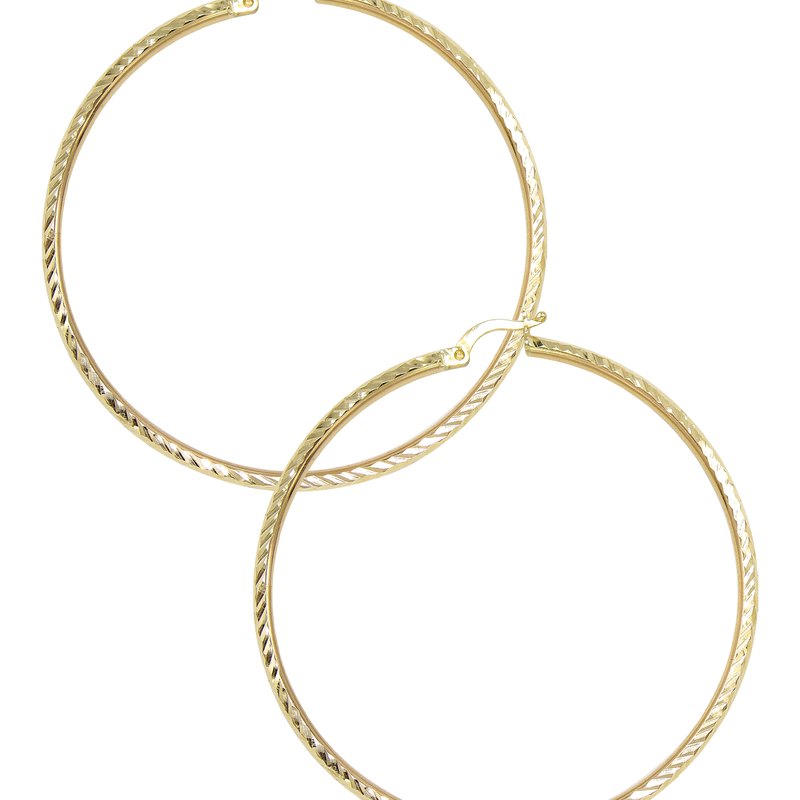 10K Womens Gold Hoop Earrings | Customizable Size