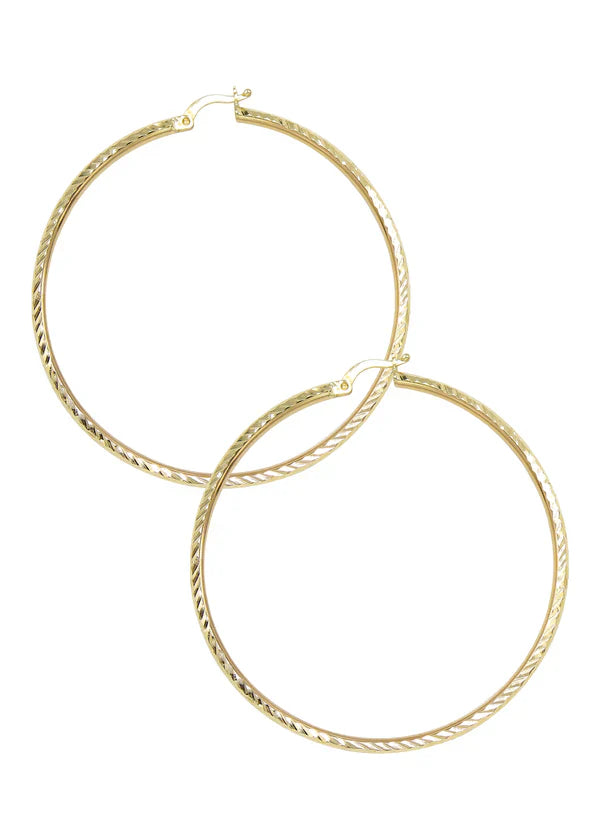 10K Womens Gold Hoop Earrings | Customizable Size | 2.5MM