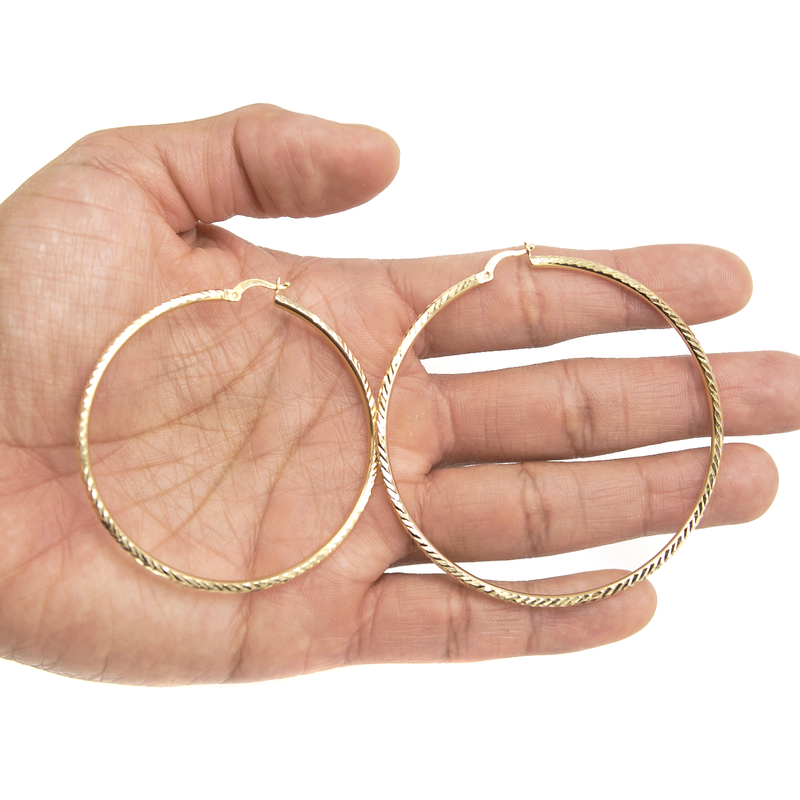 10K Womens Gold Hoop Earrings | Customizable Size
